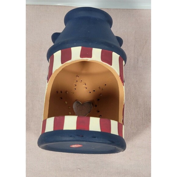 Candle Holder, Clay, Patriotic Star Stripes Red White Blue Independence Day - Picture 7 of 9